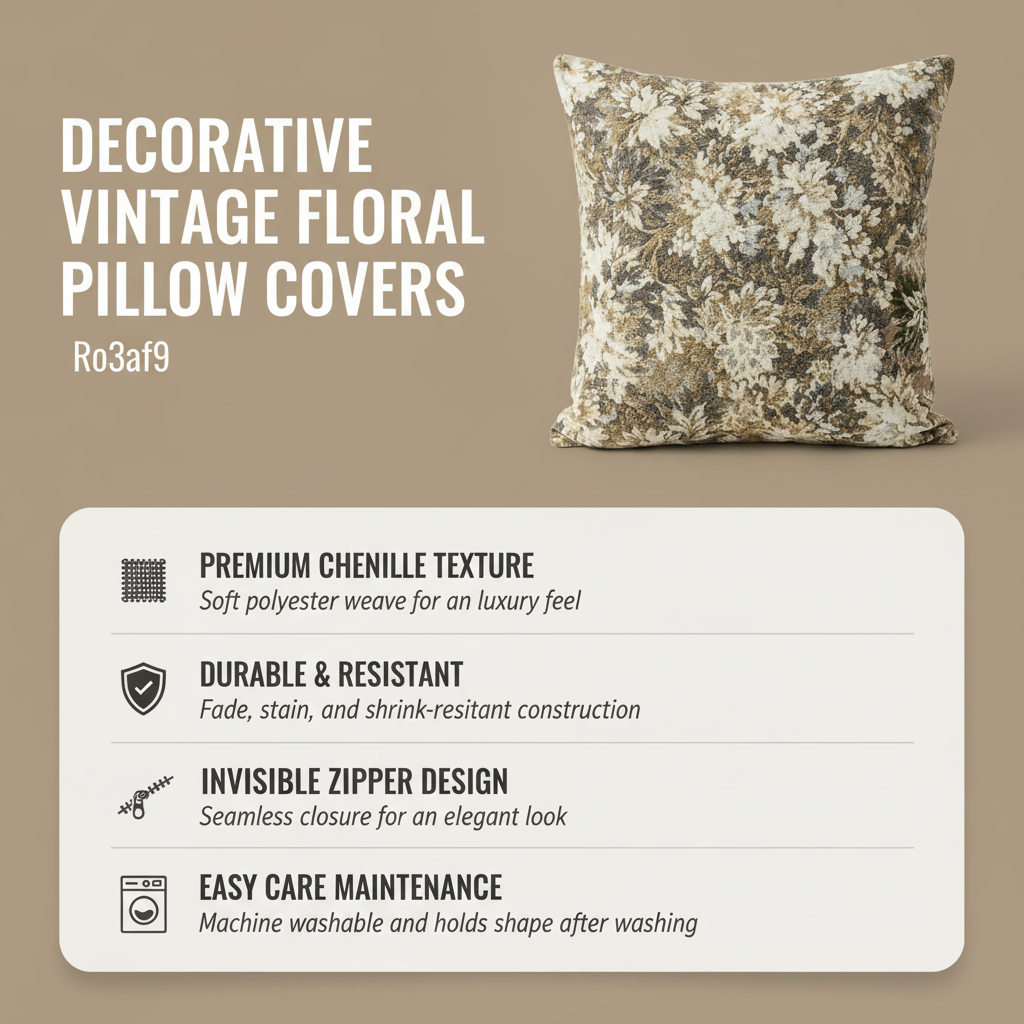 Retro Flower Pillow Covers