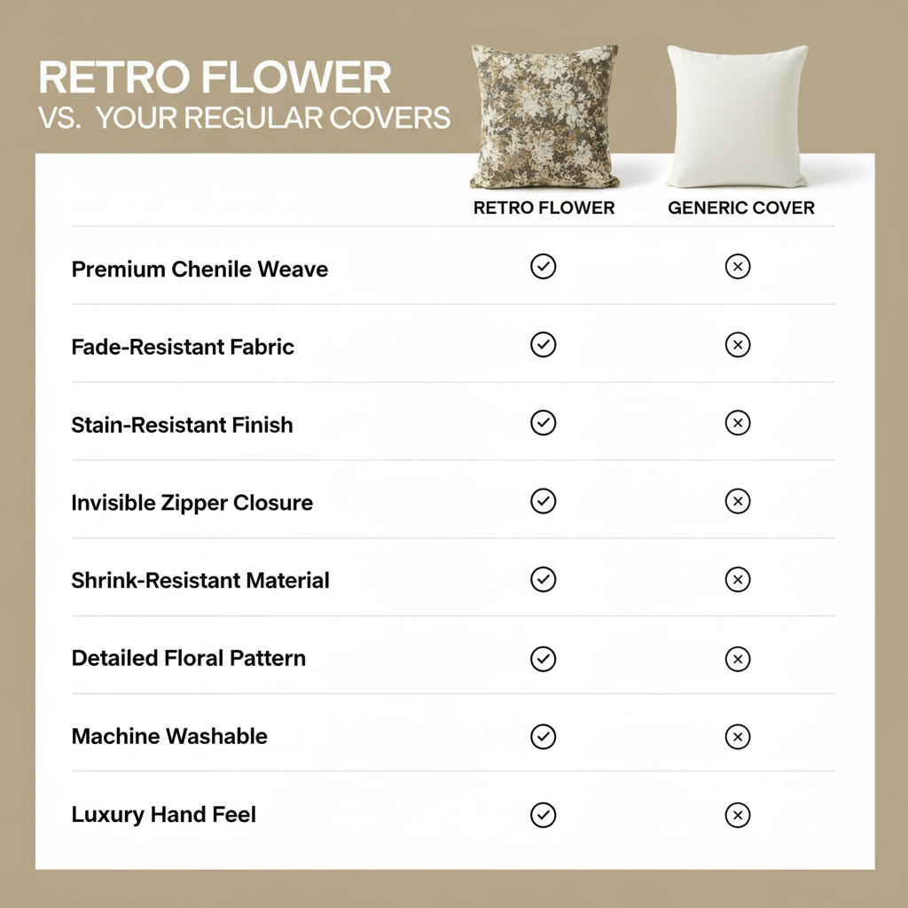 Retro Flower Pillow Covers
